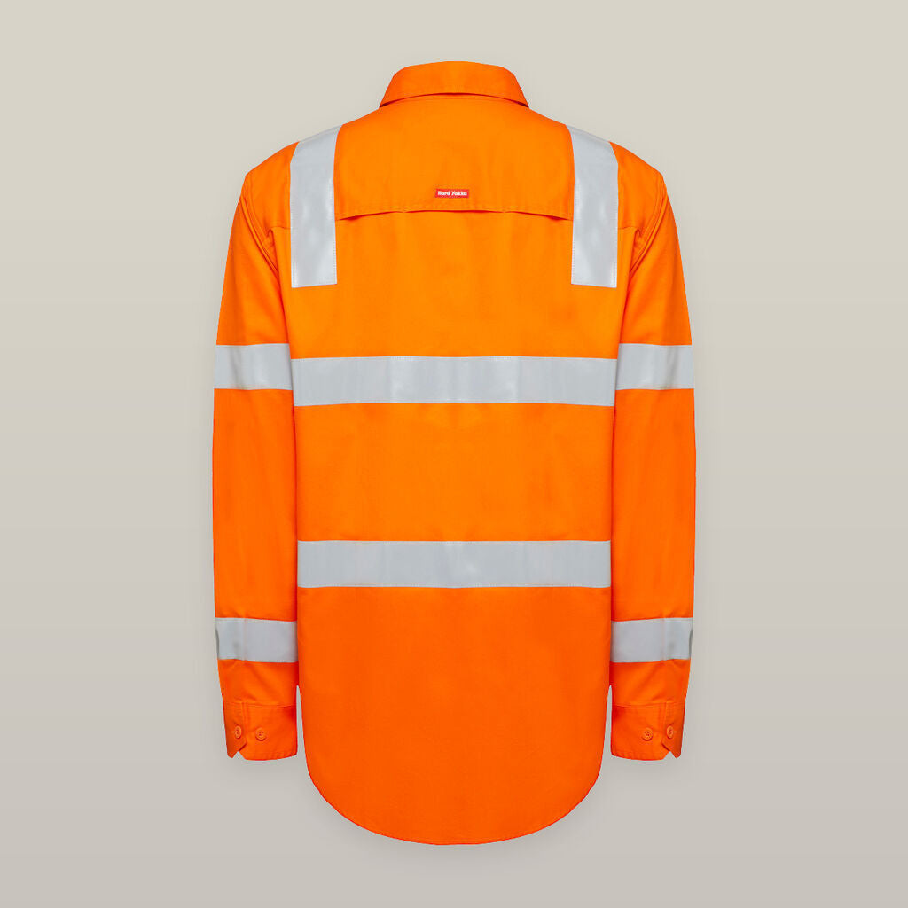 Hard Yakka Womens Foundation Biomotion HiVis Taped Reflective Work Shirt Y08420- Bannav S Bannav LLC 