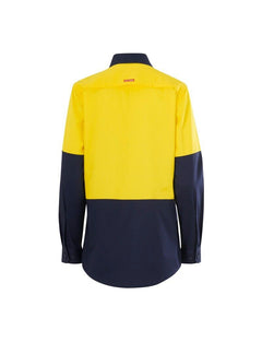 Hard Yakka Womens Long Sleeve HI Vis 2 Tone Reflective Vented Shirt Y08423- Bannav S Bannav LLC 