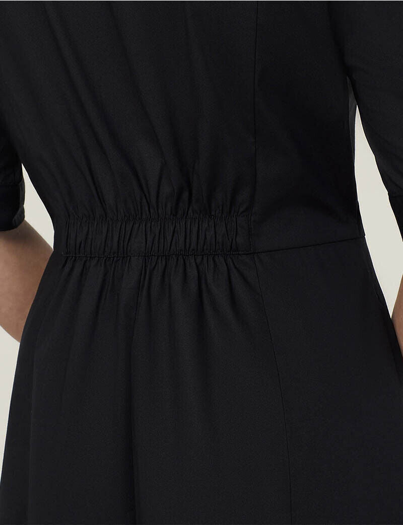 NNT Womens Avignon Shirt Dress Fit Flare Collared Elbow Length Cotton CAT69K- Bannav S Bannav LLC 