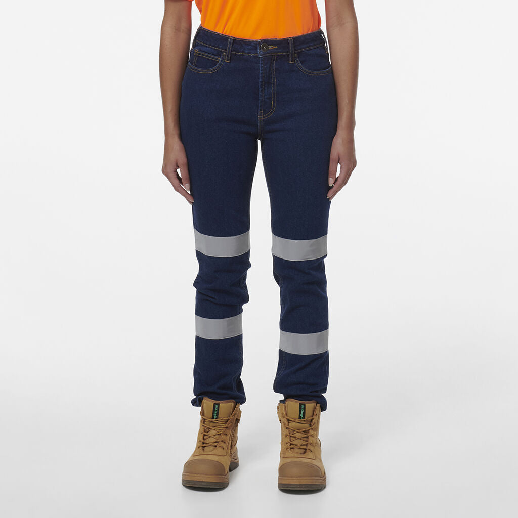 KINGGEE Womens Stretch Straight Workwear Denim Wide Leg 5 Pocket Jeans K43019- Bannav S Bannav LLC 
