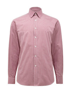 NNT Mens Formal Gingham Long Sleeve Under Collar Check Shirts Business CATDGZ- Bannav S Bannav LLC 