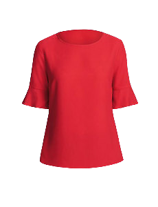 NNT Womens Fluted Sleeve Top Classic Fit round Neck Blouse CATU5T- Bannav S Bannav LLC 