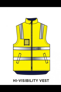 Mens Hard Yakka Foundations Hi-Vis Six 6 Way Jacket Reflective Tape Work Y06556- Bannav S Bannav LLC 