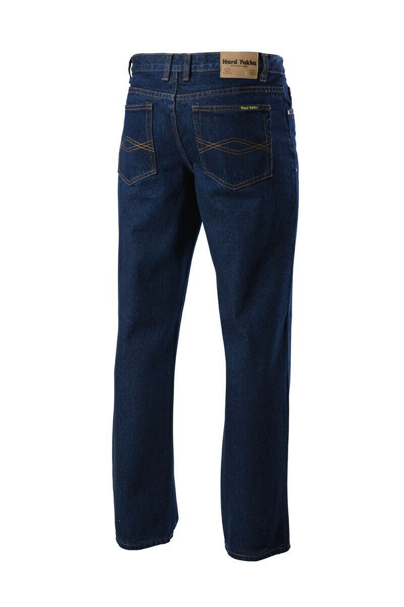 Hard Yakka Denim Jeans Work Pants Enzyme Wash Rigid Farm Heavy Duty Y03514- Bannav S Bannav LLC 