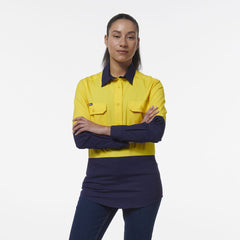 KingGee Womens Workcool Vented Closed Front Spliced Two Toned Shirt K44211- Bannav S Bannav LLC 