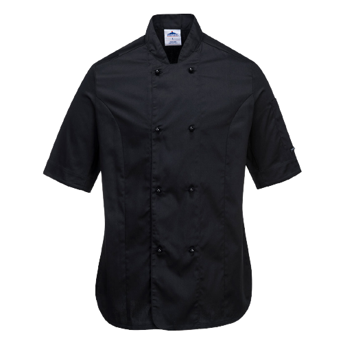 Portwest Rachel Ladies Chefs Jacket S/S Comfortable Mesh Air Sleeve Pocket C737- Bannav S Bannav LLC 