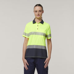 Hard Yakka Womens Safety Work Short Sleeve HI VIS Taped Polo Y08602- Bannav S Bannav LLC 