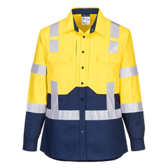 Portwest Ladies Hi-Vis Stretch Long Sleeve Shirt 2 Tone Reflective Safety LS502- Bannav S Bannav LLC 