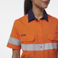 KingGee Womens Workcool Vented Reflective Short Sleeve Shirt K44229- Bannav S Bannav LLC 