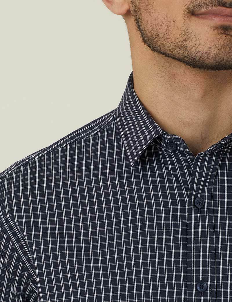 NNT Mens Business Long Sleeve Check Shirt Avignon Formal Shirts Comfort CATJDE- Bannav S Bannav LLC 