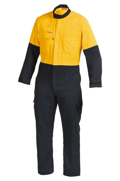 Mens Hard Yakka Protect Hi-Vis 2 Tone Tecasafe Plus Coverall Safety FR Y00302- Bannav S Bannav LLC 