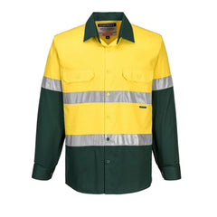 Portwest Mens Prime Mover Taped Hi-Vis Lightweight Long Sleeve Shirt Work MA801- Bannav S Bannav LLC 