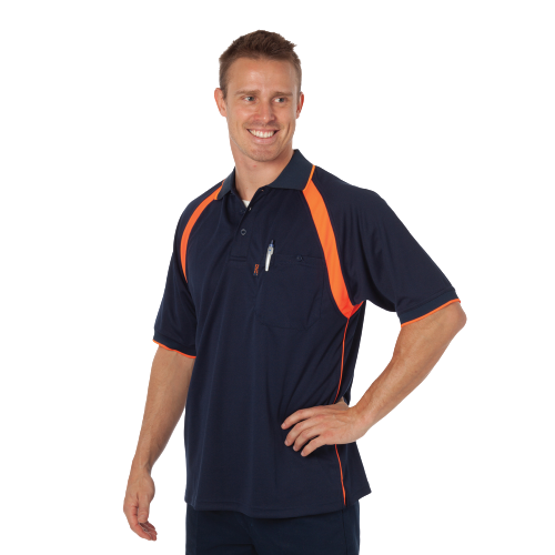DNC Workwear Mens Coolbreathe Contrast Polo Short Sleeve Sleeve Casual 5216- Bannav S Bannav LLC 