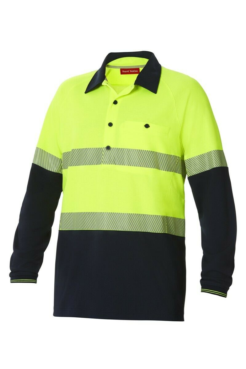 Hard Yakka Koolgear Hi-Vis 2 Tone Vented Tape Long Sleeve Work Shirt Y11379- Bannav S Bannav LLC 