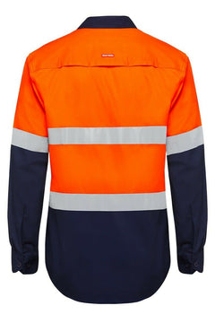 Hard Yakka Safety Hi-Vis Vented Cotton Taped Work Long Sleeve Shirt Y07940- Bannav S Bannav LLC 