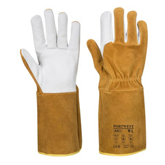 A521 TIG Ultra Welding Gauntlet Gloves Brown, Large- Bannav S Bannav LLC 