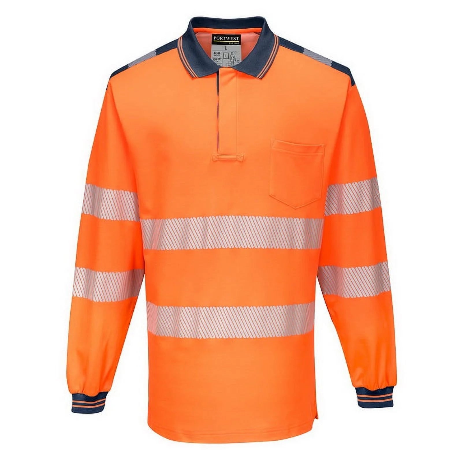 T184 Pw3 Hi-Vis Polo Shirt L/S-Yellow/Black-3Xl- Bannav S Bannav LLC 
