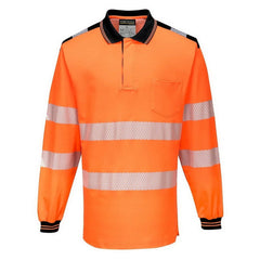 T184 Pw3 Hi-Vis Polo Shirt L/S-Yellow/Black-3Xl- Bannav S Bannav LLC 