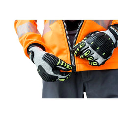 A722 anti Impact Cut Resistant Safety Work Gloves Grey/Black, Small- Bannav S Bannav LLC 