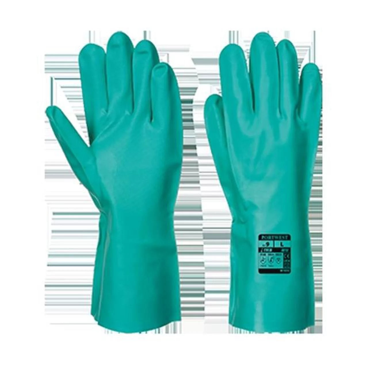 A810 Nitrosafe Nitrile Chemical Gauntlet Green, Medium- Bannav S Bannav LLC 