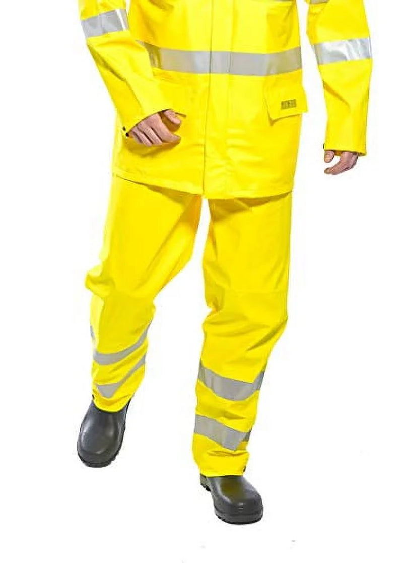 FR43 Mens Lightweight Waterproof Sealtex Flame FR Hi-Vis Pants Yellow, X-Large- Bannav S Bannav LLC 