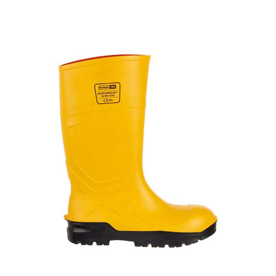 Portwest FD95 Steel Toecap PU Safety Wellington Boots S5 CI FO Yellow, 12