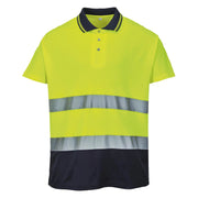 Mens Hi-Vis Two-Tone Cotton Comfort Polo Shirt- Bannav S Bannav LLC 