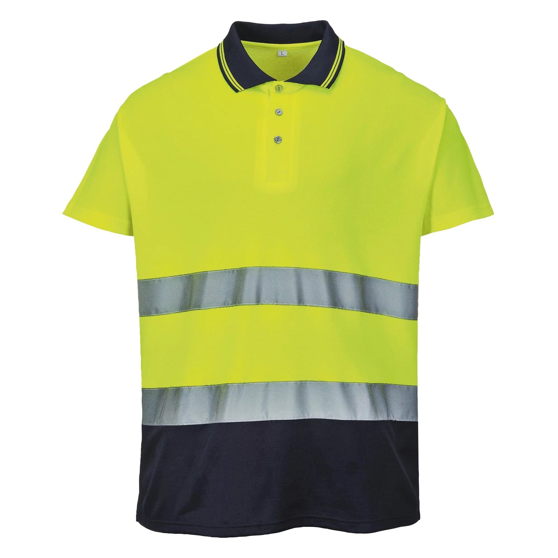 Mens Hi-Vis Two-Tone Cotton Comfort Polo Shirt- Bannav S Bannav LLC 