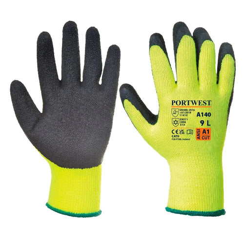 A140 Thermal Grip Work Gloves Palm Dipped Black, Xx-Large- Bannav S Bannav LLC 