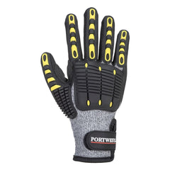 A722 anti Impact Cut Resistant Safety Work Gloves Grey/Black, Small- Bannav S Bannav LLC 