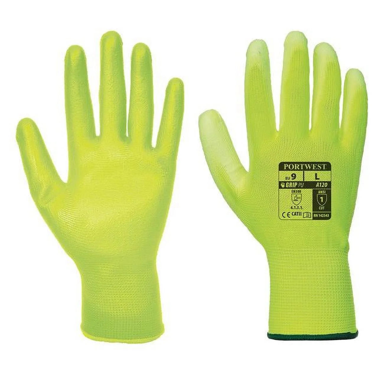 A120 Work Gloves PU Palm Dipped Abrasion and Tear Resistant Black, X-Small- Bannav S Bannav LLC 