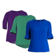 NNT Womens Discontinued Double Georgette Soft Fluted Top CAT9RE- Bannav S Bannav LLC 