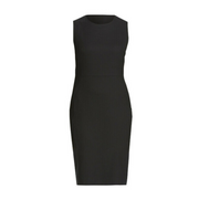 NNT Womens Dobby Stretch Sleeveless Dress Curved Neck Waist Seam Comfort CAT675- Bannav S Bannav LLC 