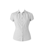 NNT Womens Cap Sleeve Shirt Pleated Collared Button Classic Shirt CAT475- Bannav S Bannav LLC 