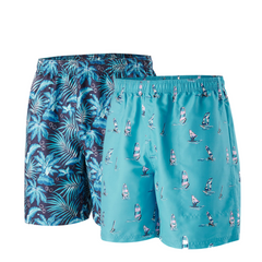 Stubbies Ruggers Mens Microfibre Print Short Drawcord Elastic Summer Work SE317L- Bannav S Bannav LLC 