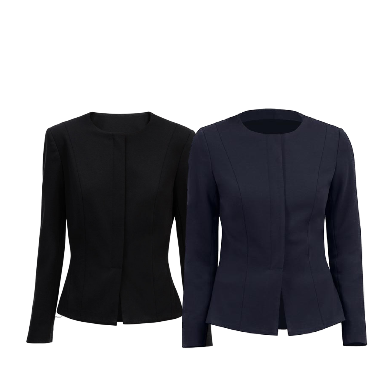 NNT Womens Formal Ponte Jacket Collarless Concealed t Zip  Business Coat CAT1E3- Bannav S Bannav LLC 