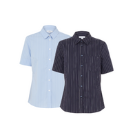 NNT Womens Avignon Pintripe Short Sleeve Slim Casual Shirt  Business CATUK6- Bannav S Bannav LLC 