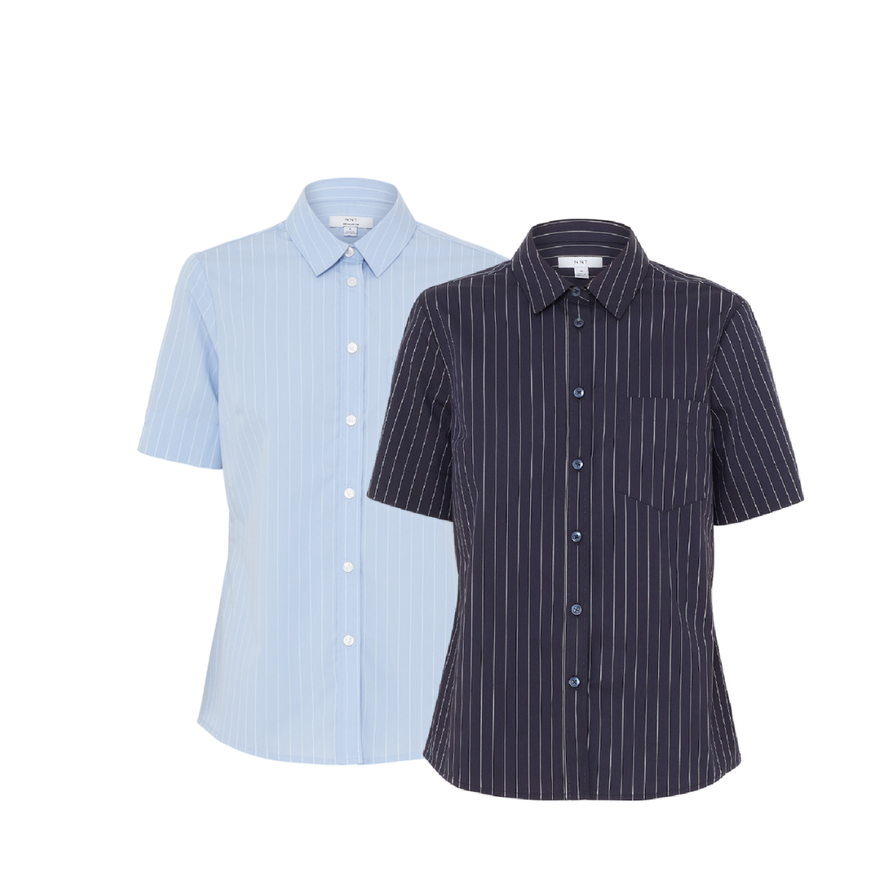 NNT Womens Avignon Pintripe Short Sleeve Slim Casual Shirt  Business CATUK6- Bannav S Bannav LLC 