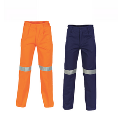 DNC Workwear Mens Hi-Vis Cotton Drill Pant 3M Taped Comfortable Work 3314- Bannav S Bannav LLC 