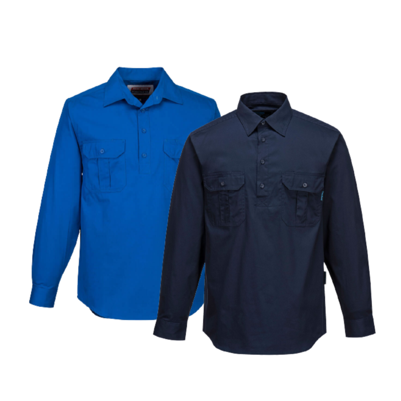Portwest Adelaide Shirt, Long Sleeve, Light Weight Cotton Polo Shirt MC903- Bannav S Bannav LLC 