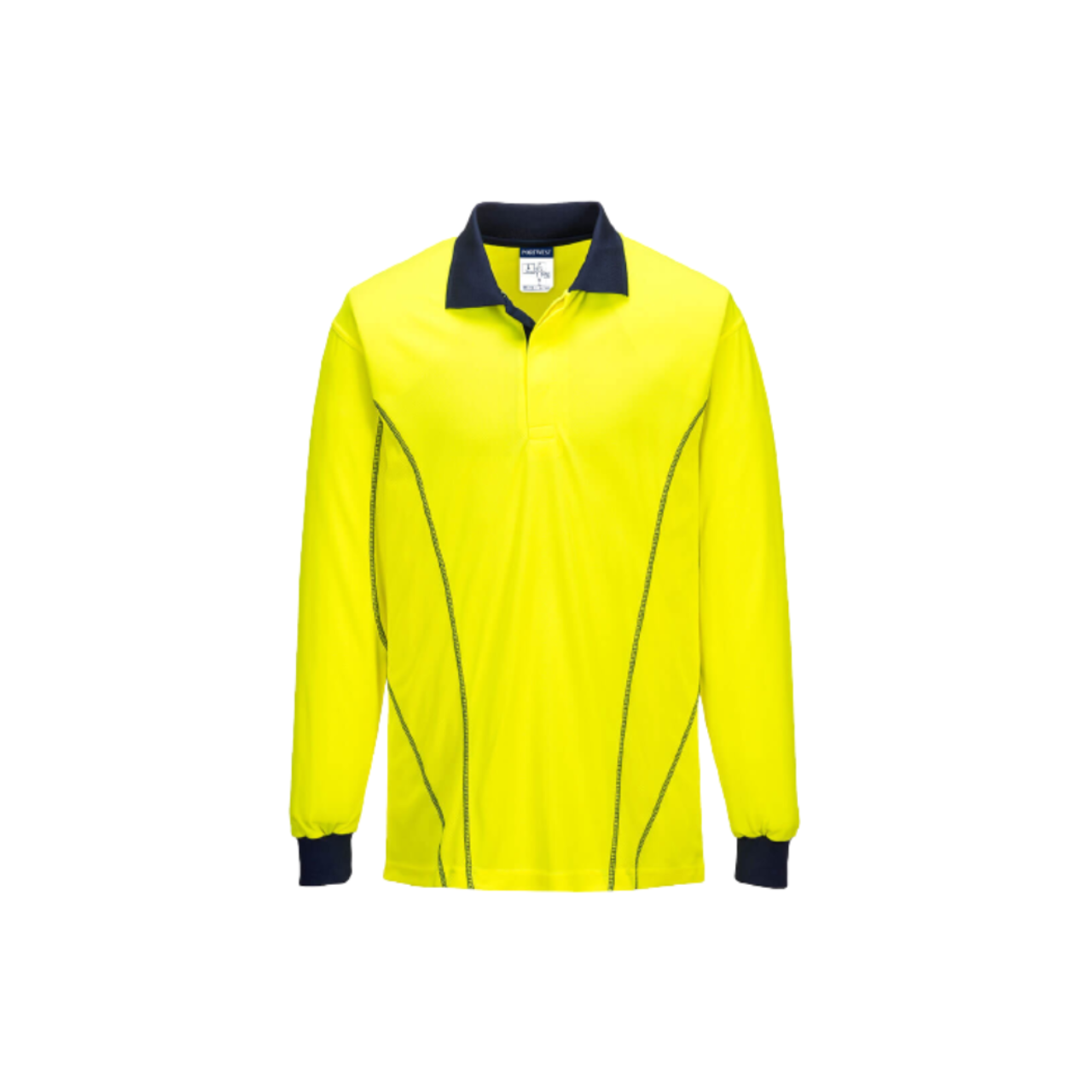 Portwest AirMesh Long Sleeve Polo Shirt Yellow Comfortable Taped Hi Vis MP512- Bannav S Bannav LLC 