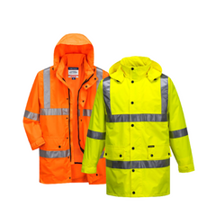 Portwest Argyle Full Hi-Vis Rain Jacket with Tape 2 Tone Work Safety MF306- Bannav S Bannav LLC 