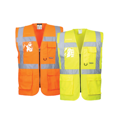 Portwest Berlin Executive Vest Hi Vis Front Zip Open Reflective Work Safety S476- Bannav S Bannav LLC 