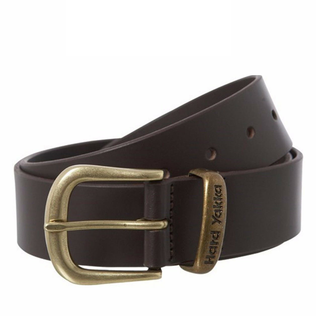 Mens Hard Yakka Belt Colorado Oil Tan Leather Work Brass Buckle Brown Y09402- Bannav S Bannav LLC 