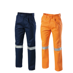 Mens Hard Yakka Cotton Drill Pants Reflective Tape Workwear Tough Y02615- Bannav S Bannav LLC 