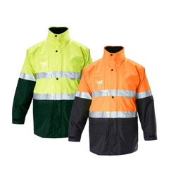 Mens Hard Yakka Foundations Hi-Vis Six 6 Way Jacket Reflective Tape Work Y06556- Bannav S Bannav LLC 