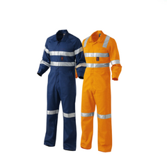 KingGee Mens Lightweight Cotton Drill Overalls Hi-Vis Taped Safety Work K51305- Bannav S Bannav LLC 