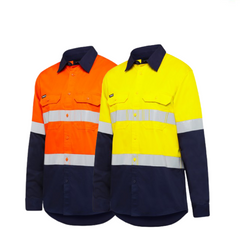 KingGee Mens Stretch Spliced Shirt Hi-Vis Tape Reflective Work Safety K04050- Bannav S Bannav LLC 