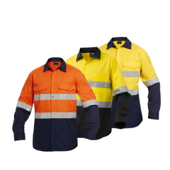 KingGee Mens Workcool Hi-Vis Taped Shirt Long Sleeve Work Lightweight K54880- Bannav S Bannav LLC 