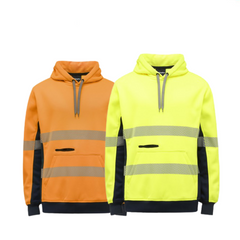 KingGee Mens Hi Vis Reflective Pull Over Hoodie Winter Fleece Work Safety K55054- Bannav S Bannav LLC 